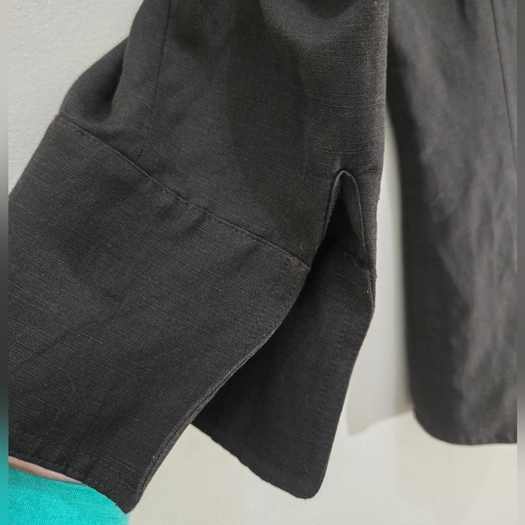 Chocolate Brown Linda Allard for Ellen Tracy Tailored Shirt - Linen Blend - Sz 8 - Picture 5 of 6